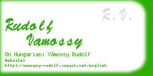 rudolf vamossy business card